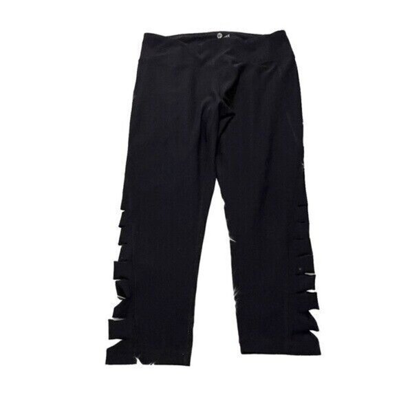 90 Degree by Reflex Leggings Black Laser Cut Outs High Rise L - Picture 1 of 12